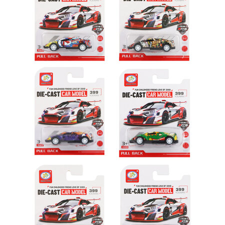 Die-Cast Automodell 14x11cm sortiert. Rückzug