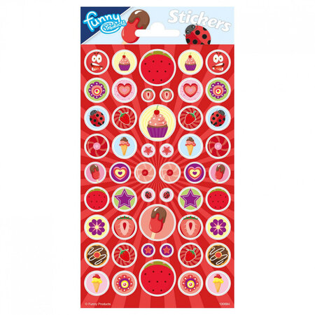 Funny Products stickervel aardbei met geur 19x10cm