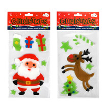 Kerst raamstickers glow in the dark 2 assorti