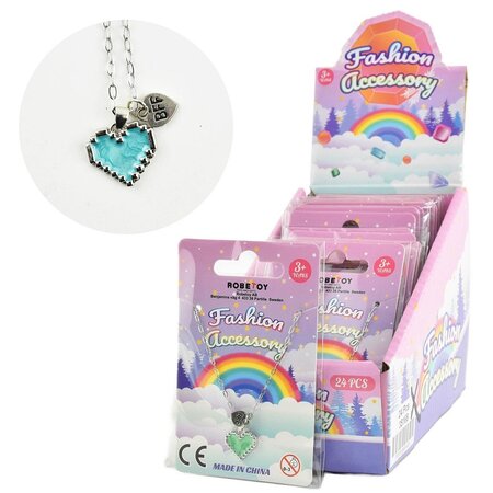 Necklace with heart, 6 pieces.