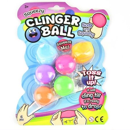 Squeeze 4cm ball sticky wall 6st.