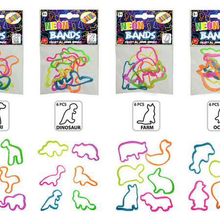Neon ribbons 6-pack, 4-way assorted