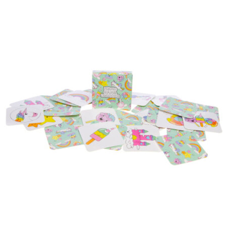 Mini memo game unicorn, 28cards, 5x5cm