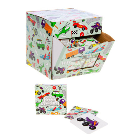 Mini memo game voertuigen, 28cards, 5x5cm