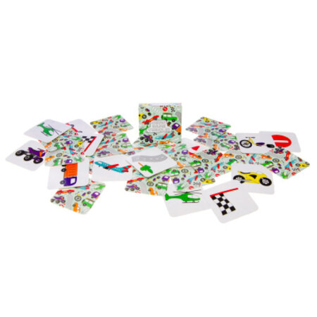 Mini memo game voertuigen, 28cards, 5x5cm