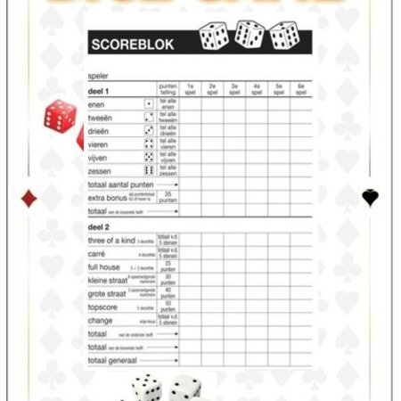 Dice Game on blister 21X13 cm