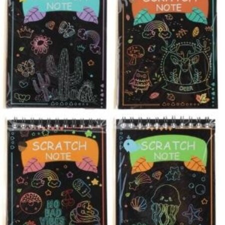 Scratch 14x10cm notebook 4ass.