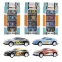 Pull-Back Die cast 6cm auto set 4 stuks in blisterdoos