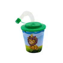 3D Drinking Cup with Lid and Straw - Wild Animals