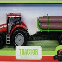 Tractor Rood + trailer 52cm