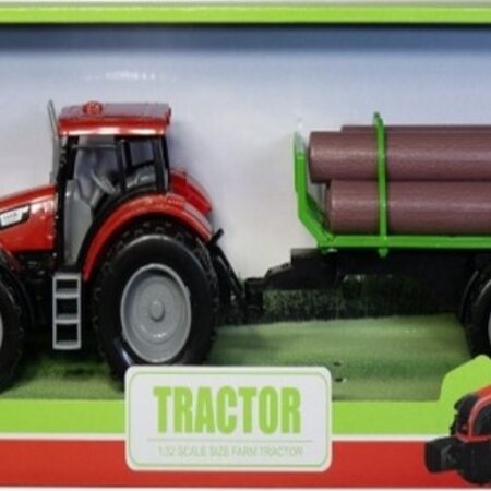 Tractor Rood + trailer 52cm