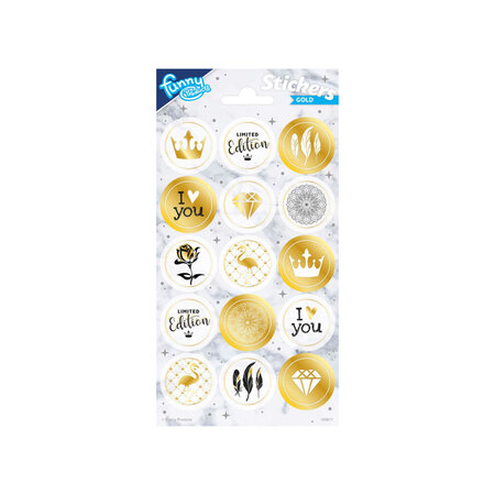 Funny Products sticker sheet Gold 20x10cm