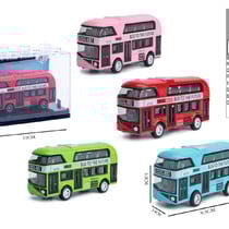 Die Cast Dubbel Dekker 10x4x6cm ass. kleuren stapelbaar