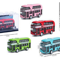 Die Cast Doppeldecker 10x4x6cm verschiedene Farben stapelbar