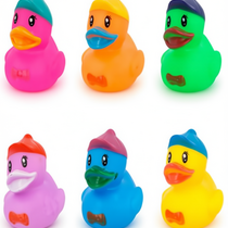 Eendjes met Pet 6 assorti 5cm - 144 stuks in zak