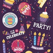 Funny Products sticker sheet Let's'Party 20x10cm