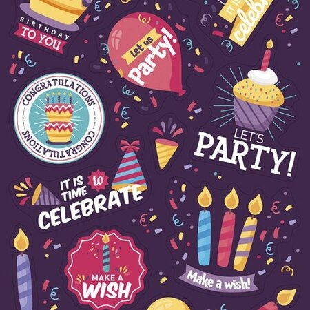 Funny Products sticker sheet Let's'Party 20x10cm