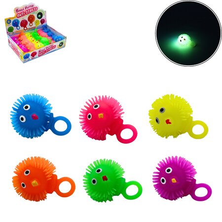 Lightning puffer ring 5.5cm, 6 assorti