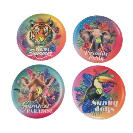 Melamine borden wilde dieren 25cm, 4 assorti