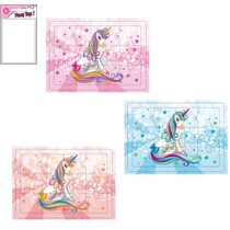 Eenhoorn puzzels 8,5x12cm 12 stukjes 4 assorti