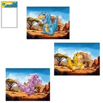 Dino 12-teiliges Puzzle 8,5 x 12 cm 4 Stück.