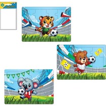 Animal Football 12pcs. puzzle 8.5x12cm 4ass