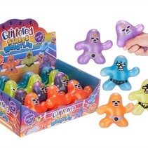 Glitter Stress Wrestler 10x10cm 4 assorti in display