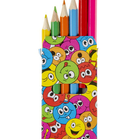 Pencils (6 pcs. in a box, 9x4.5x1cm) - Emoji