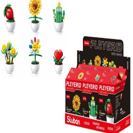 Pleyerid Flowers Bricks Red 9x6x15,5cm - Topfpflanzen