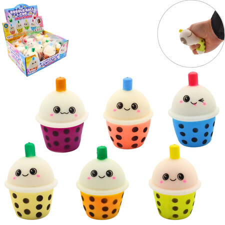 Squeeze bubble cup 6 assorted 5x5x7cm