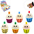 Squeeze bubble cup 6 assorti 5x5x7cm