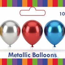 Metallic-Luftballons, 25 cm, sortiert, 10 Stück