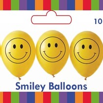 Ballonnen 25cm Retro Smiley 10 stuks