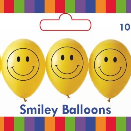 10 Stück Retro-Smiley-Luftballons, 25 cm
