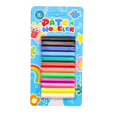 Modeling clay 150 grams, 12 pieces on blister card