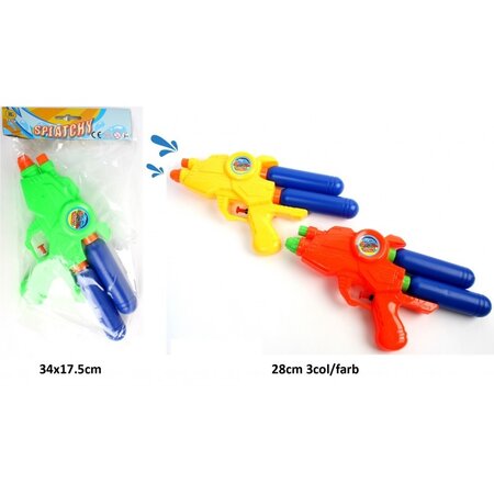 Waterpistool 28cm 3 kleuren *groen *geel *rood
