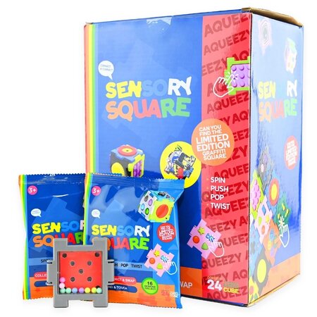 Fidget Cube Surprise Pack 16 assorti, 6,5cm