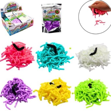 Magische worm 50 gram, 6 assorti