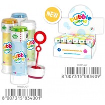 Seifenblasenmaschine 60 ml 11,5 cm mit Geduldsspiel, sortiert.