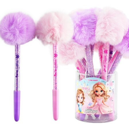 Pen 23cm Pom Pom 2ass.