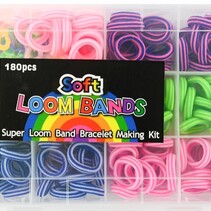 Loom bands 180 stuks (dik) koffer 20x14x4cm