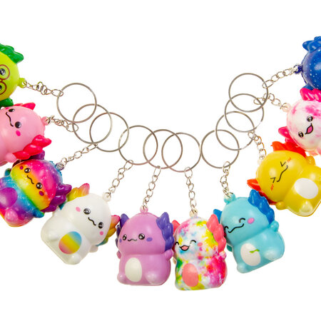 Sleutelhanger Foam Axolotl 5X4.5X4.5CM, div kleuren