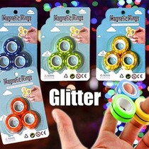 Magnetic Finger Rings - Glitter - 3pcs. op kaart