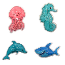 Anti-stress aquatic animals, 8–15 cm, 4 assorted designs.