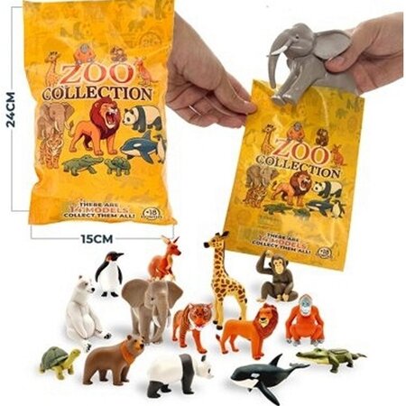 Zoo Animals 8-16cm in blindbag 15x24cm - 14ass.