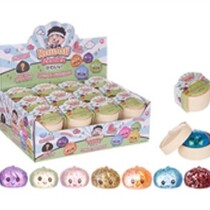 Kawaii Surprise Squishy-Dumpling 5,5 cm (Maltose-Füllung, Glitzer, sortiert)
