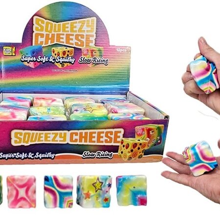 Rainbow Cheese Squeeze 4.5 x 4.5 cm, 12 pcs.