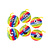 Plush smile rainbow 6 assorted, 10cm