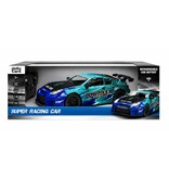 RC Super Racing Car XL - Blauw/Lichtblauw 47x22x14cm oplaadbare batterij