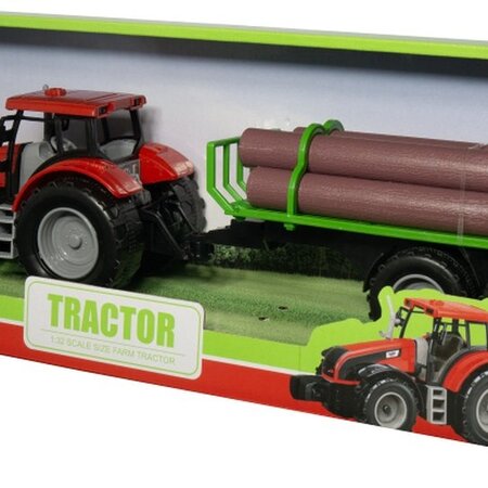Tractor Red + trailer 52cm